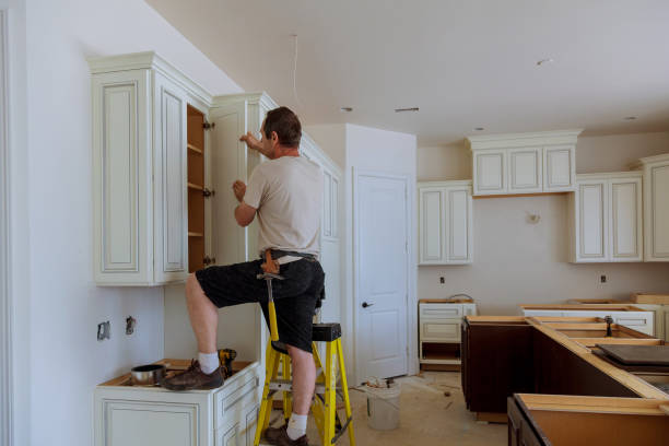 Kitchen island installation in Furlong by JMT Kitchen Cabinet